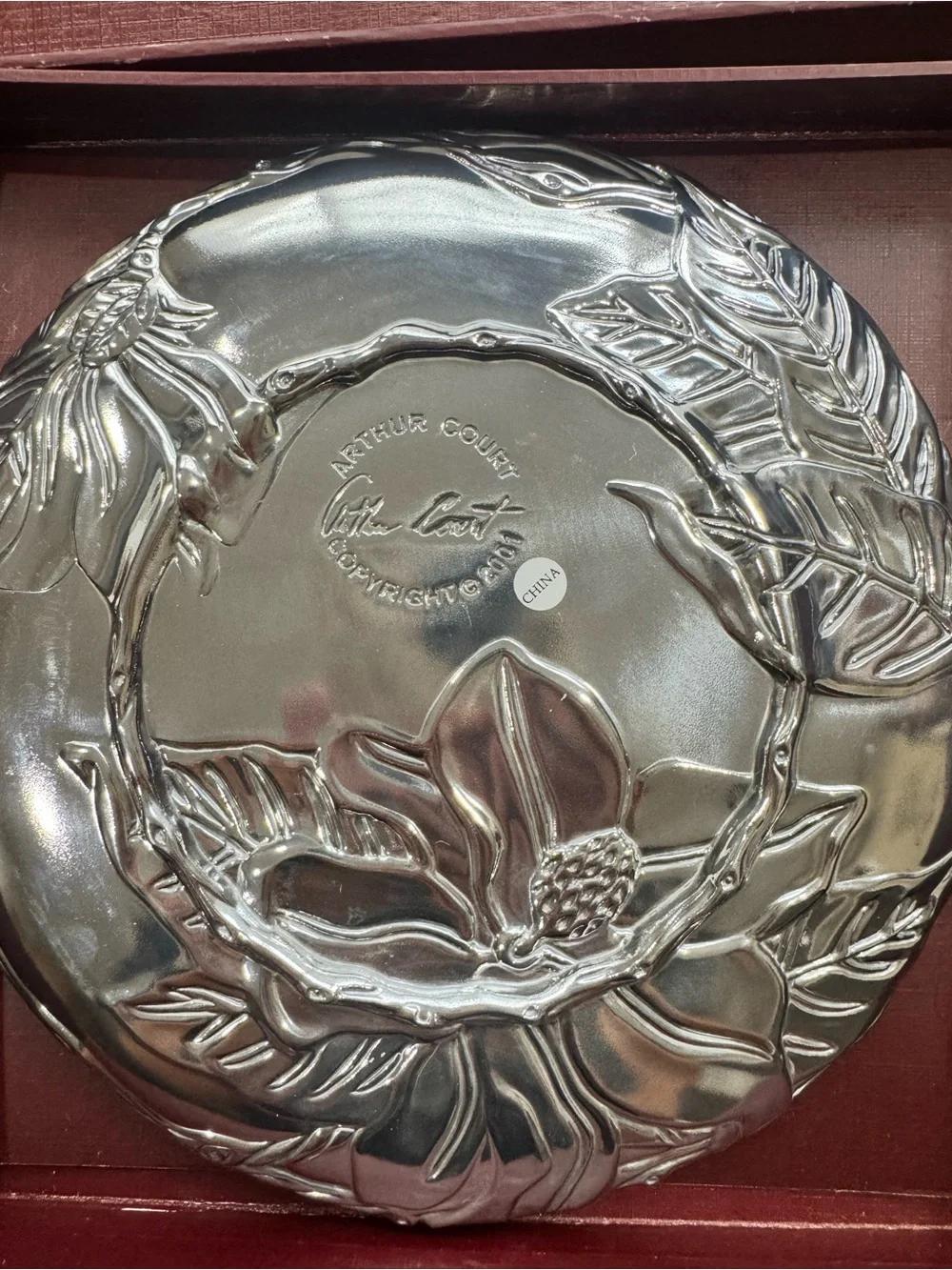 Arthur Court Silver-Tone Magnolia Cheese Plate with Matching Server